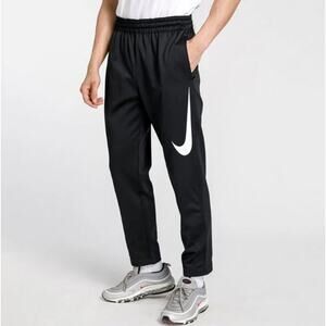 Nike Dri-Fit Swoosh Logo Basketball Track Pants Pull On Black Men's Size Medium